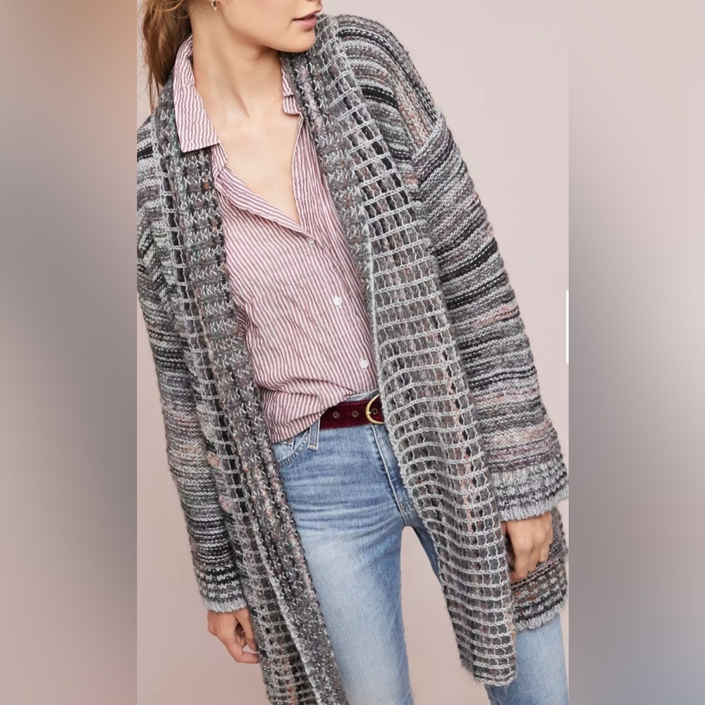 Akemi + Kim by Anthropologie Wasilla Multicolor Knit Open Cardigan - Size XS